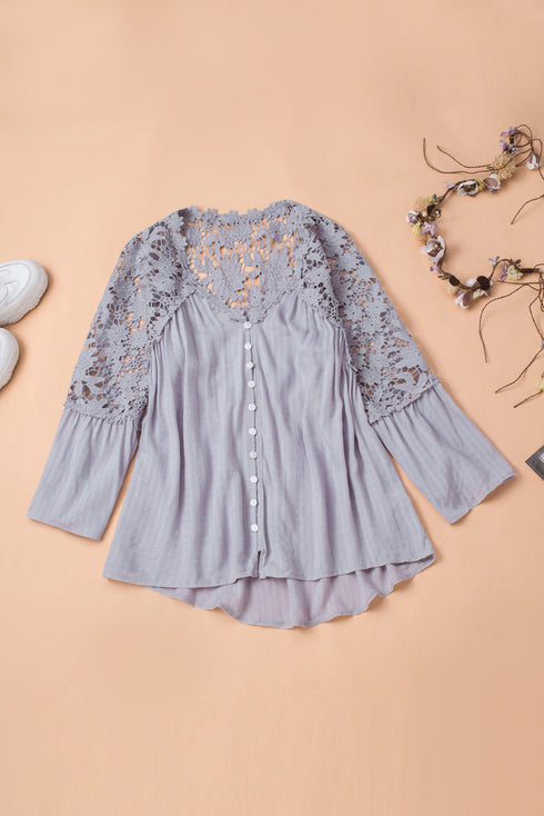 Crochet Lace Button Top